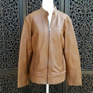 Bernardo 100% Genuine Leather Pecan Jacket